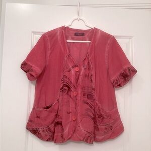 Kekoo Women's pink Button-Up Blouse